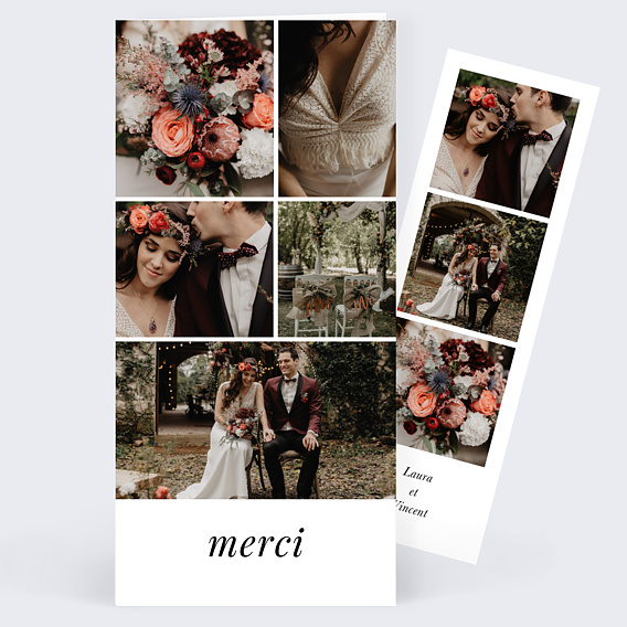 Carte remerciement mariage Evasion