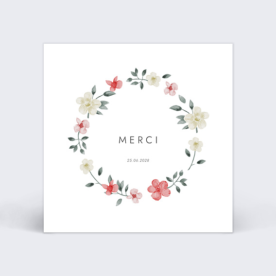 Remerciements mariage Remerciement Mariage Couronne Fleurie