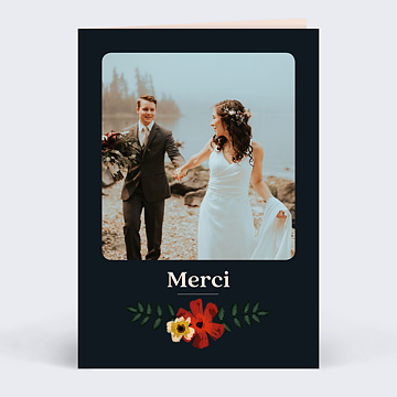 Carte remerciement mariage Anémone