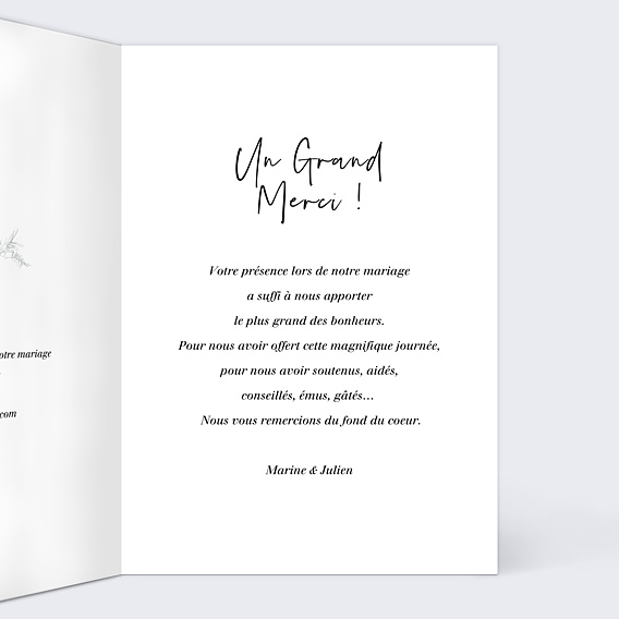 Remerciements mariage Il Était une Fois