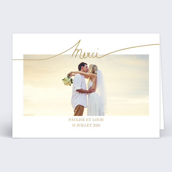 Carte remerciement mariage Effet Manuscrit