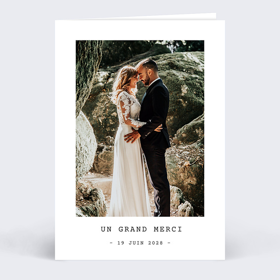 Carte remerciement mariage Polaroid Simple