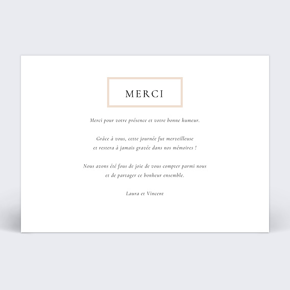 Remerciements mariage Etiquette Poudrée