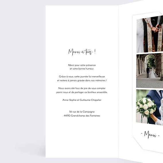 Remerciements mariage Bandeau (dos photo)