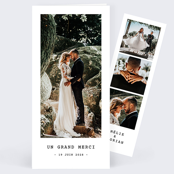 Remerciements mariage Polaroid Simple