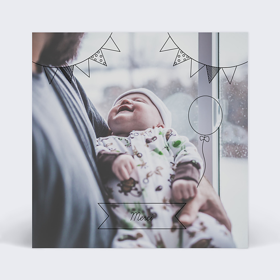 Remerciements Naissance Ballons en fête