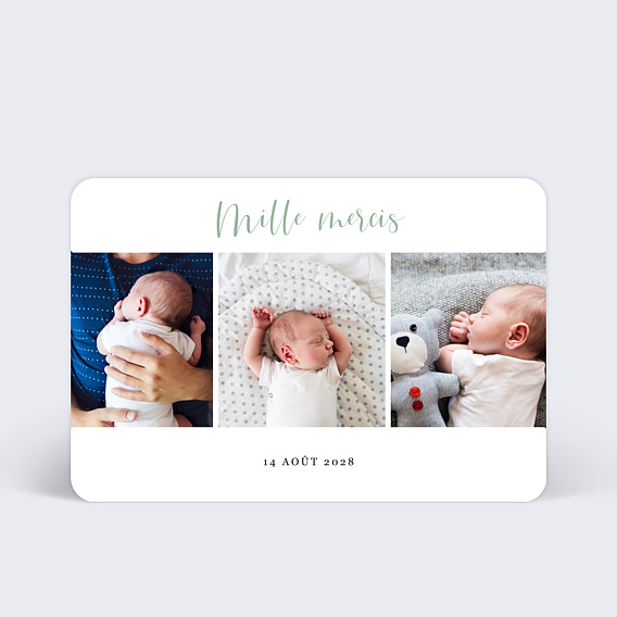 Carte de remerciement de naissance cinematic