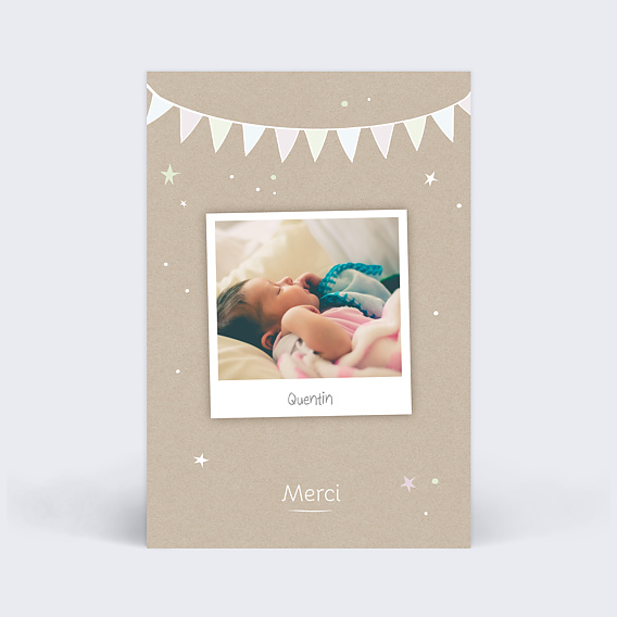 Remerciements Naissance Douceur vintage