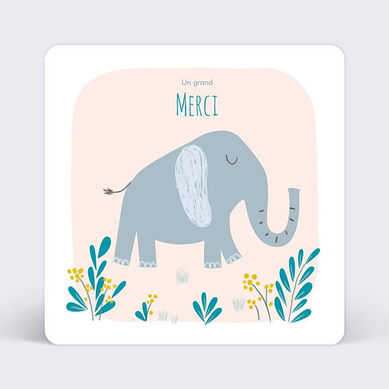 Remerciements Naissance Eléphant original