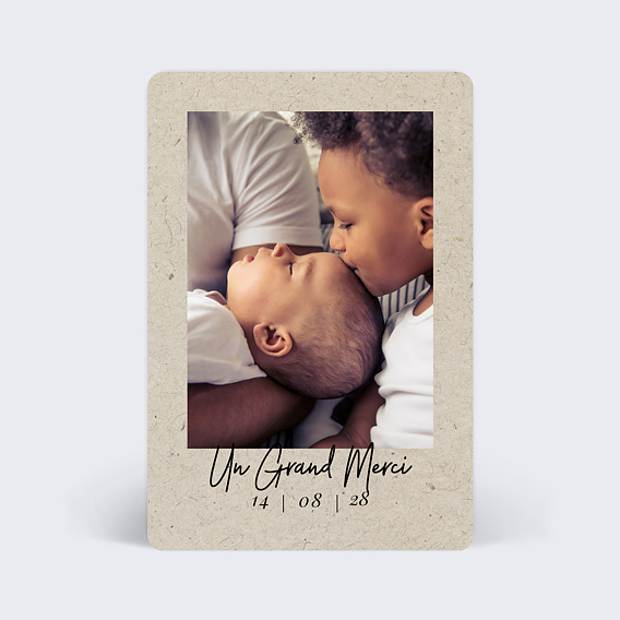 Carte de remerciements de naissance Esprit Chiné I