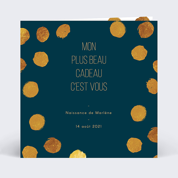 Remerciements Naissance Graphique Doré Chic