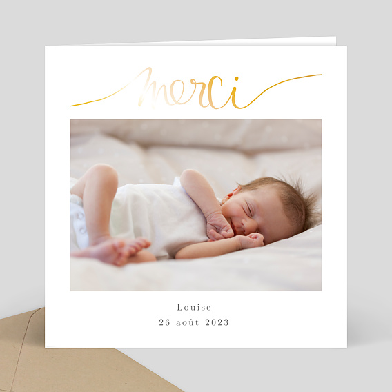 Remerciements Naissance Jolie Typo