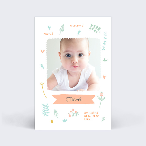 Remerciements Naissance Jolies feuilles