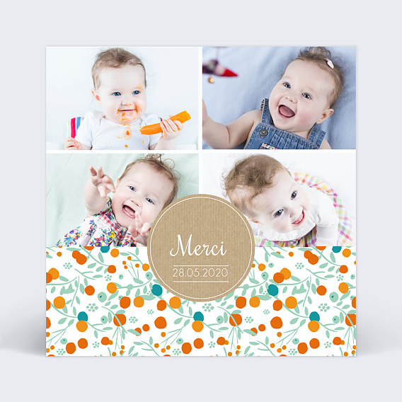 Remerciements Naissance Jolis fruits