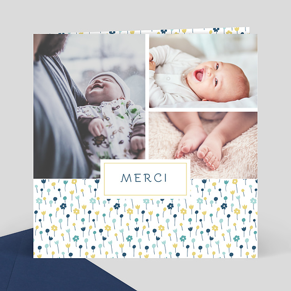 Remerciements Naissance Multi Parterre de Fleurs