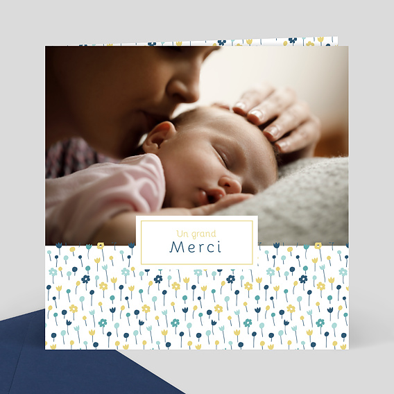 Remerciements Naissance Parterre de Fleurs