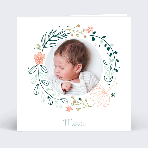 Remerciements Naissance Ronde de fleurs