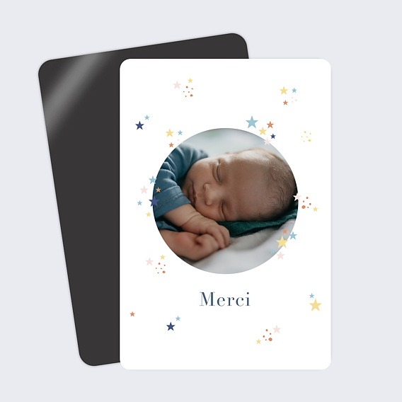 Carte remerciement naissance Petites Étoiles