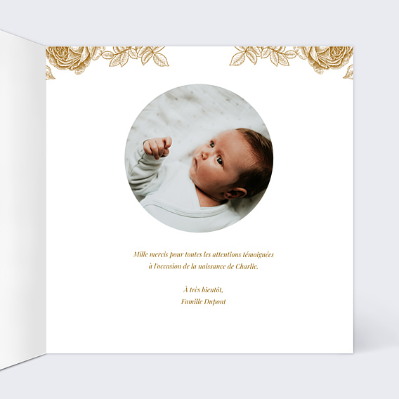 Remerciements Naissance Découpe Baroque