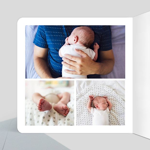 Carte de Remerciements de Naissance Bouquet Printanier Intérieur Gauche