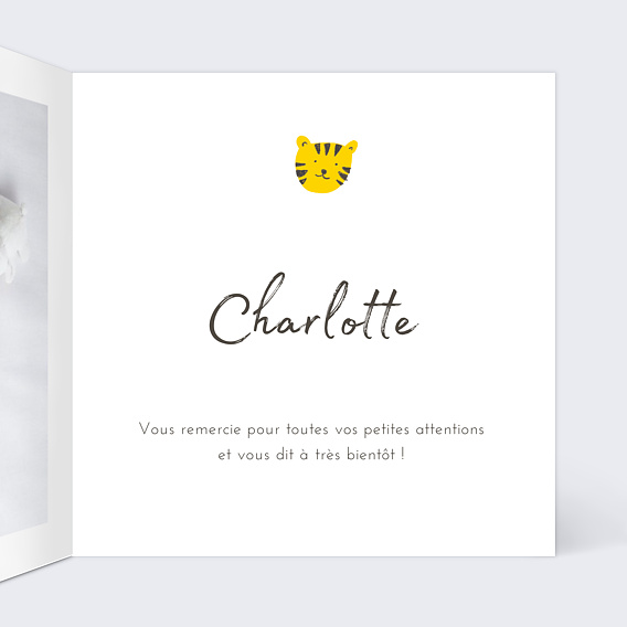 Carte remerciement naissance Graouu Intérieur Droit