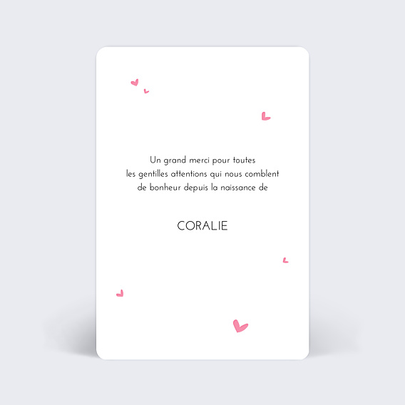 Remerciements Naissance Ciel rose