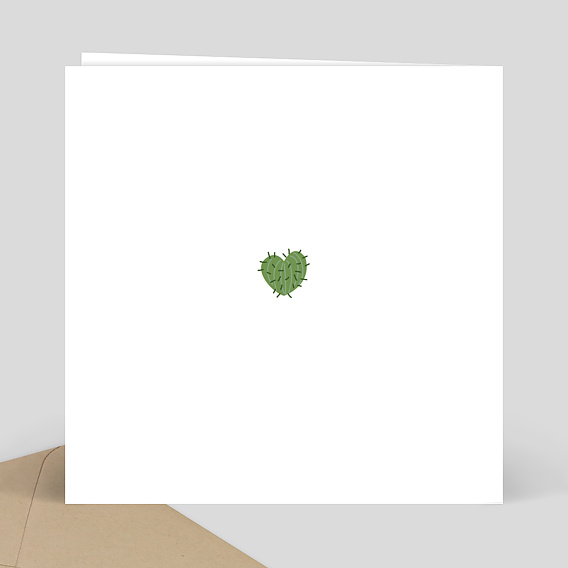 Carte remerciement naissance Cactus Verso