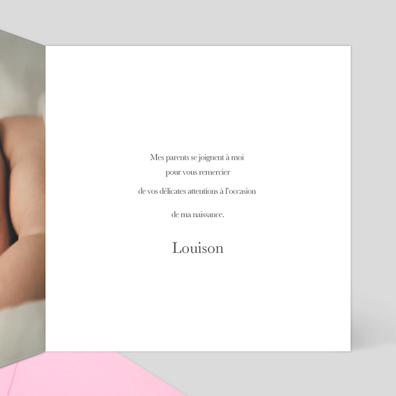 Carte remerciement naissance Multi Liberty Intérieur Droit