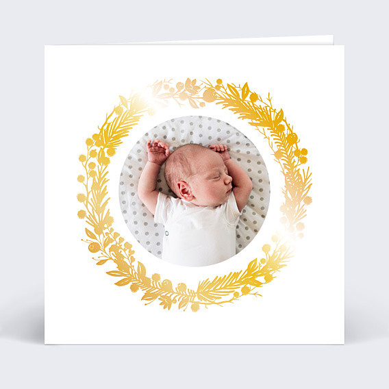 Remerciements Naissance Dorure Couronne Photo
