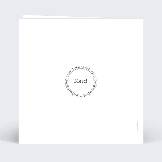 Carte remerciement naissance Jolie Couronne Verso