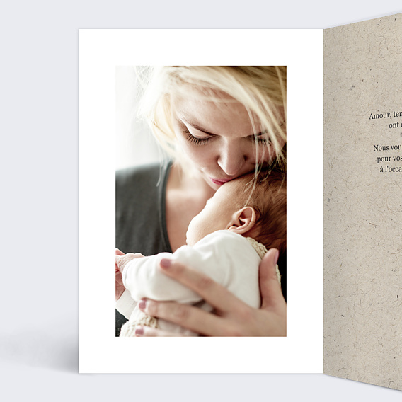 Carte remerciement naissance Photomaton Nature Intérieur Gauche