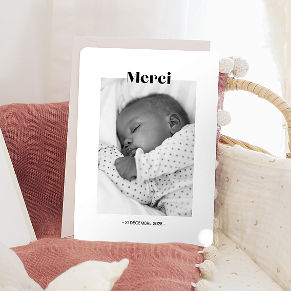 Carte remerciement naissance Innocence Après 4
