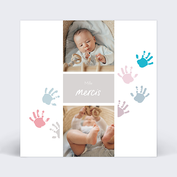 Remerciements Naissance Mains Colorées