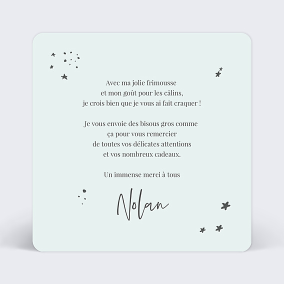 Remerciements Naissance Jolies Étoiles