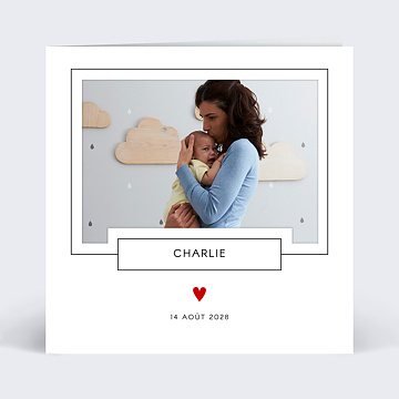 Carte remerciement naissance Dcoupe Love Letter