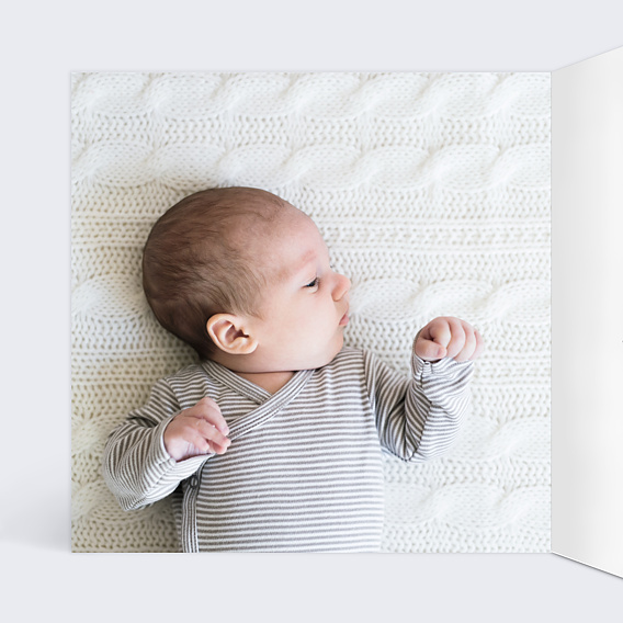 Carte remerciement naissance Tendance Intérieur Gauche