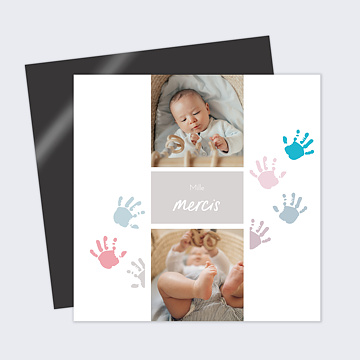 Remerciements Naissance Mains colorées