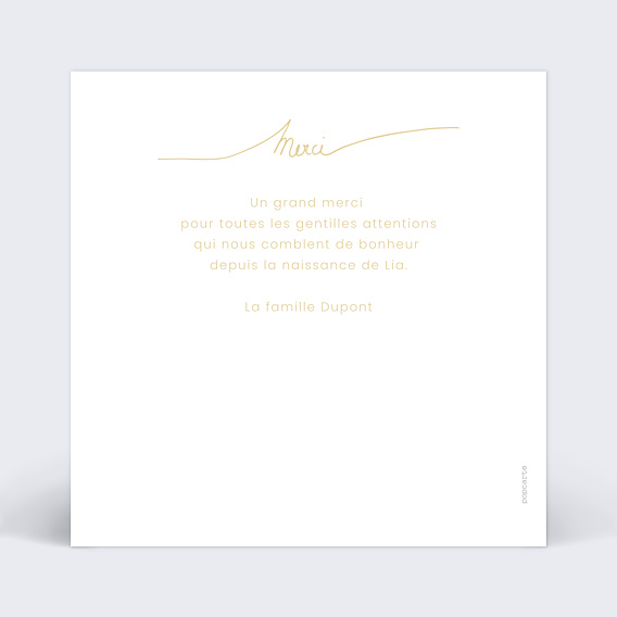 Remerciements Naissance Typographie Chic