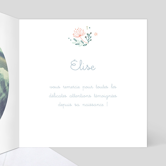 Remerciements Naissance Ronde de fleurs