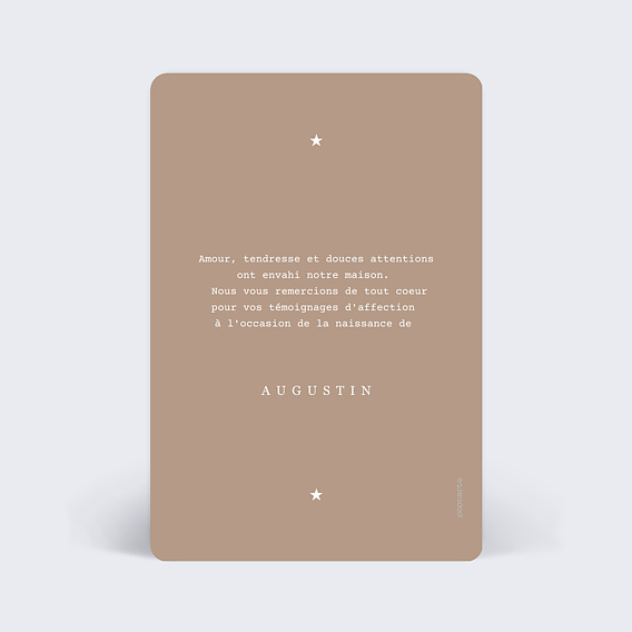 Carte remerciement naissance Montgolfière Verso