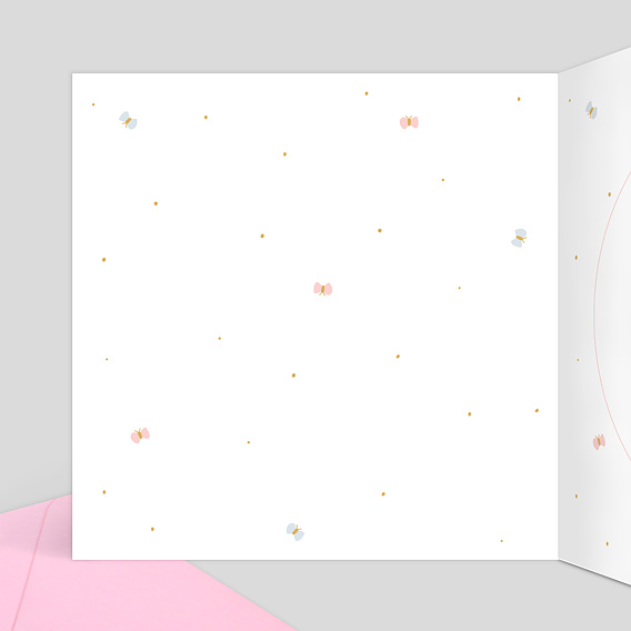 Carte remerciement naissance Douce Cigogne Intérieur Gauche