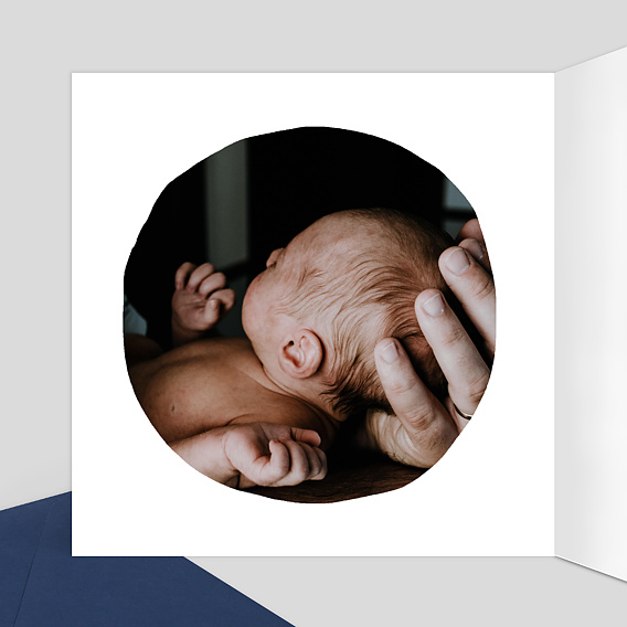 Carte remerciement naissance Ronde solaire Intérieur Gauche