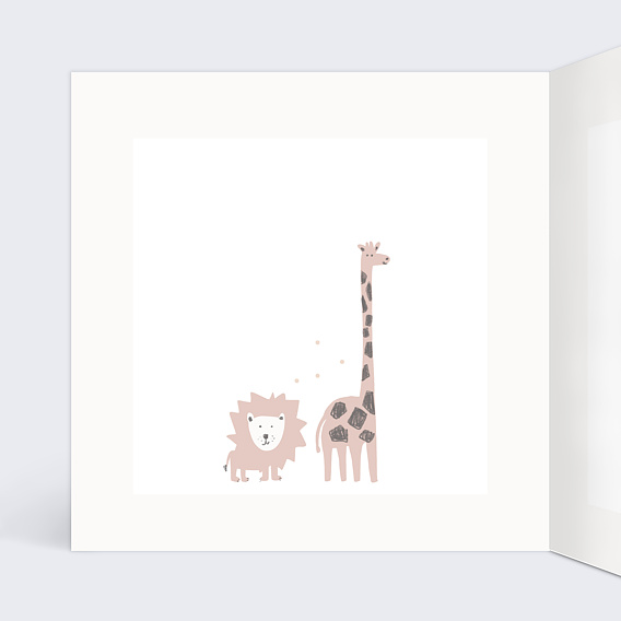 Carte remerciement naissance Savane Intérieur Gauche