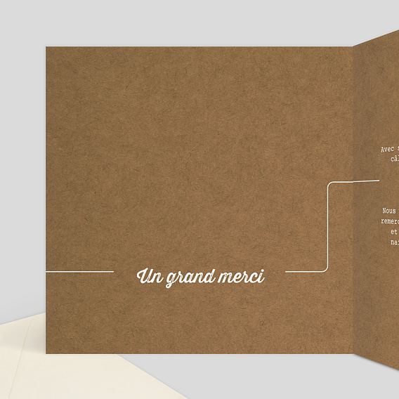 Carte remerciement naissance Timeline Kraft Intérieur Gauche