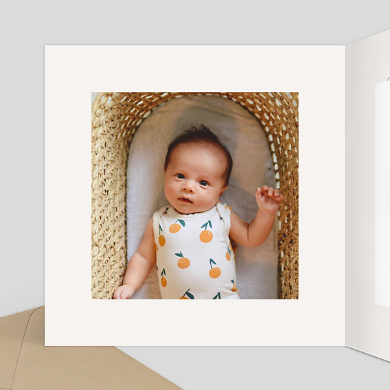 Carte remerciement naissance Tropical Intérieur Gauche