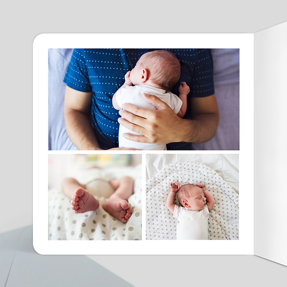 Carte remerciement naissance Bouquet Printanier Intérieur Gauche