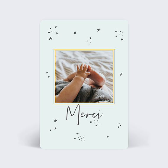 Carte remerciement naissance Jolies Étoiles
