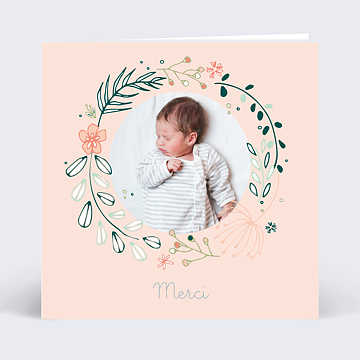 Remerciements Naissance Virtuels Ronde de fleurs