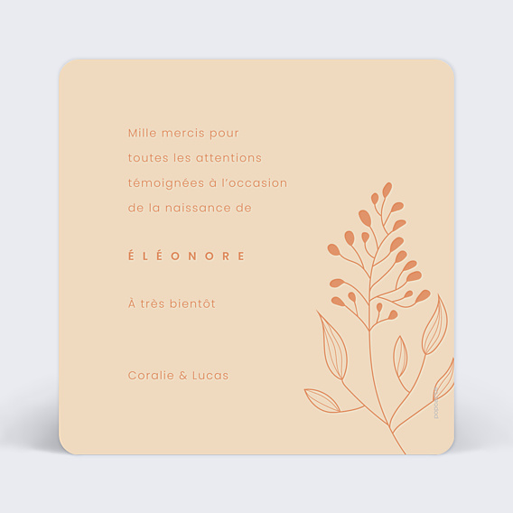 Remerciements Naissance Multi Fleurs Automnales