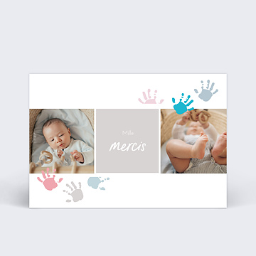 Remerciements Naissance Mains colorées